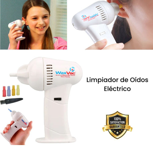 Limpiador eléctrico de oídos con puntas de silicona